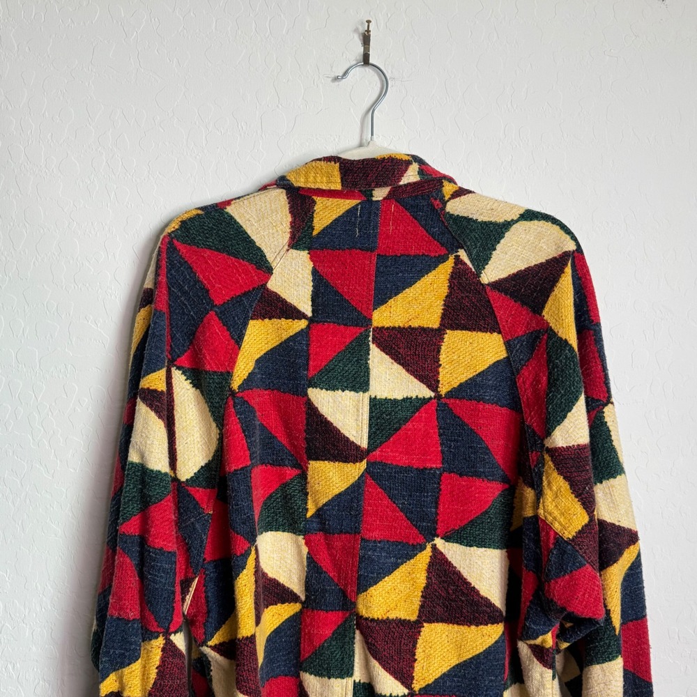 BDG Urban Outfitters Geometric Patchwork Woven Cotton Button Down Shacket XS - Picture 8 of 10